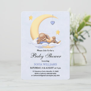 Baby shower invitation avec lapin.