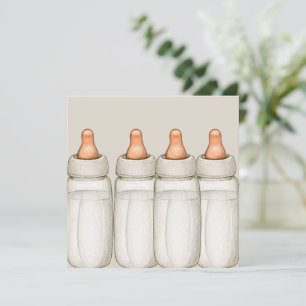 Baby Shower Invitation- Baby Bottles Thank You Card