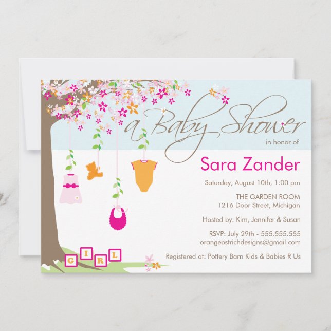 Baby Shower Invitation - Baby Clothes (Front)
