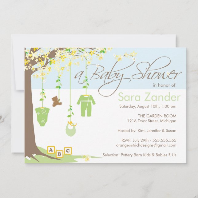 Baby Shower Invitation - Baby Clothes (Front)