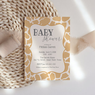 Baby Shower Invitation Baby Giraffe Tan