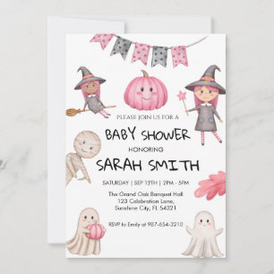 Baby shower Invitation Baby shower Halloween Ghost