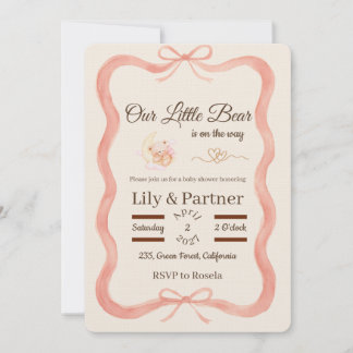 Baby Shower Invitation - Bear