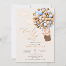 Baby Shower Invitation Bear, We can Bearly Wait!  
