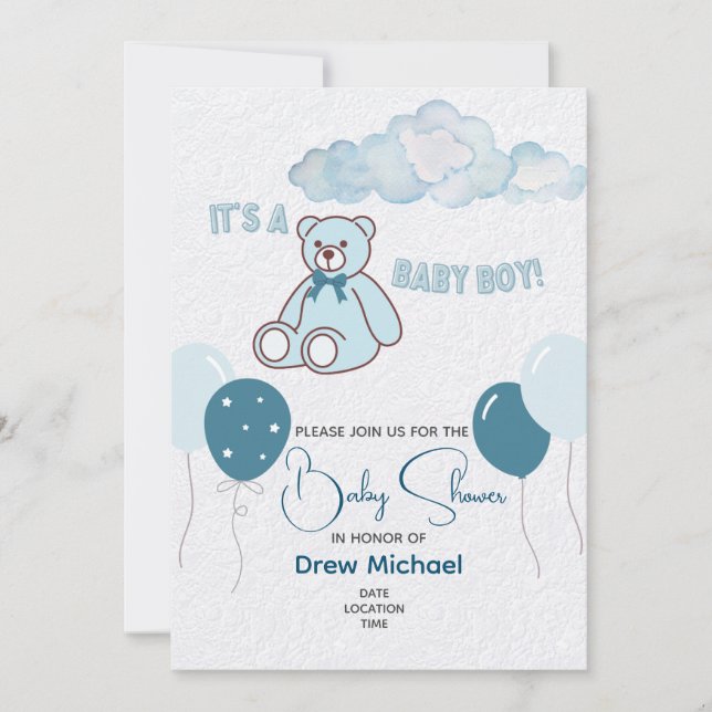 Baby Shower Invitation - Boy (Front)