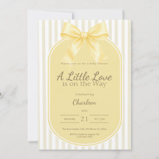Baby Shower Invitation Butter Yellow Bow