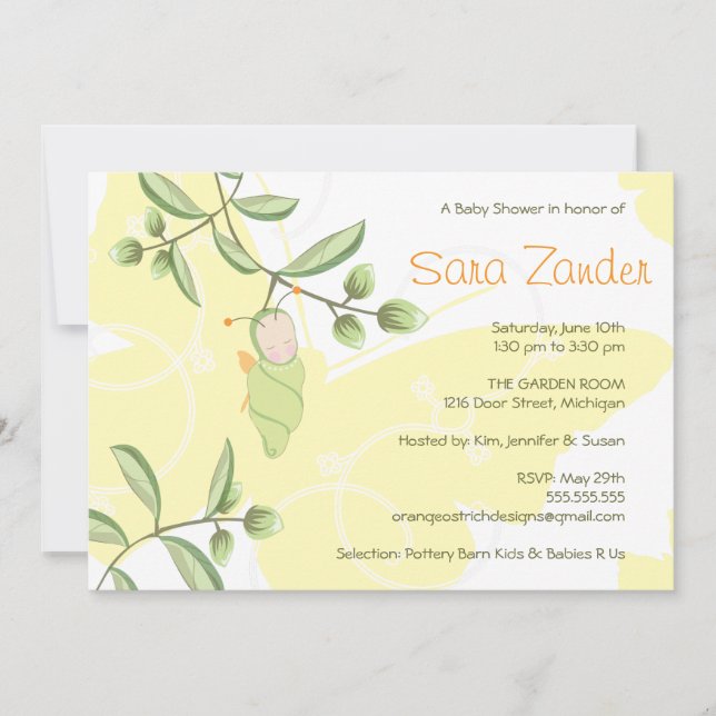 Baby Shower Invitation - Butterfly (Front)