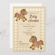 Baby shower Invitation Cheval de Jouet