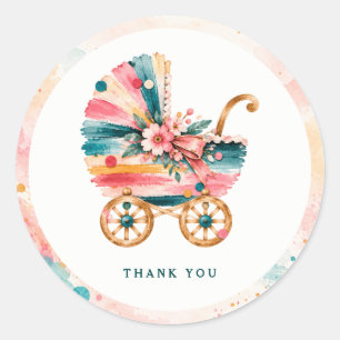 Baby Shower Invitation Classic Round Sticker