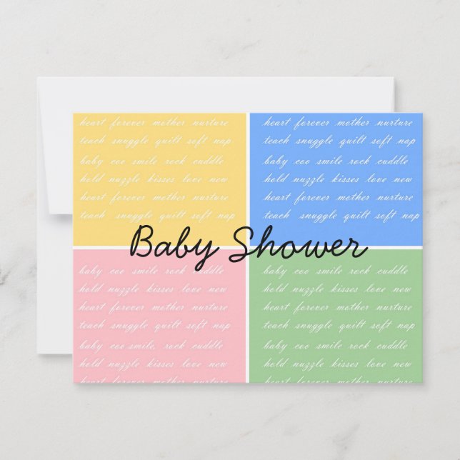 Baby Shower Invitation - colour block baby joy (Front)