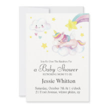 Baby Shower Invitation Disign With Unicorn Theme