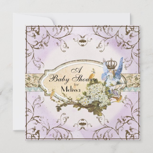 Baby Shower Invitation - Enchanted Faerie Princess (Front)