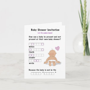 baby shower invitation et mot jumelage jeu
