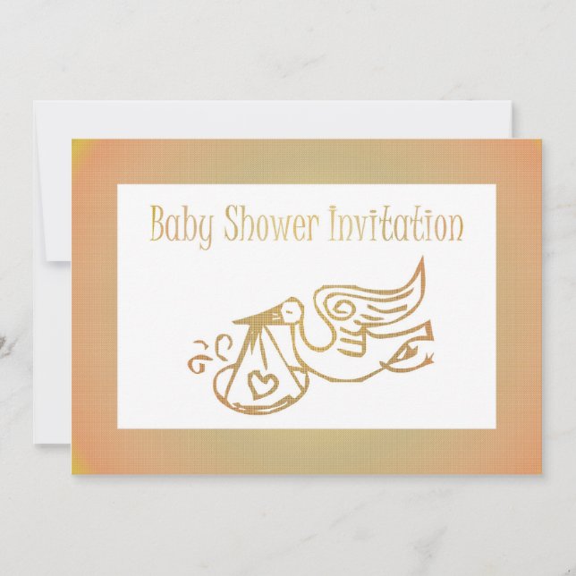 Baby Shower Invitation Expecting baby stork (Front)