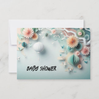 Baby shower invitation flat card