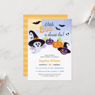 Baby shower invitation for Little Boo Halloween.