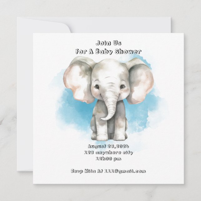 baby shower invitation garçon (Devant)