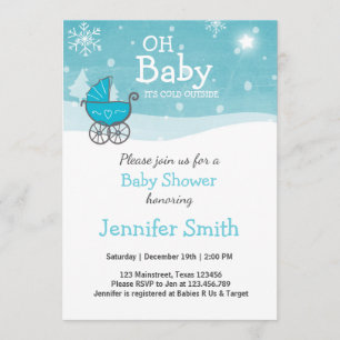 Baby shower invitation Garçon Hiver froid à l'exté