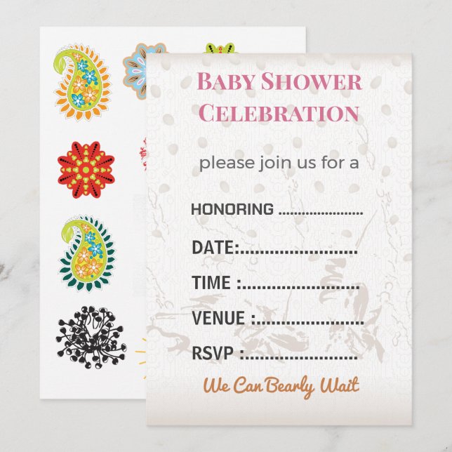 Baby Shower Invitation Gender Reveal | Modern (Devant / Derrière)
