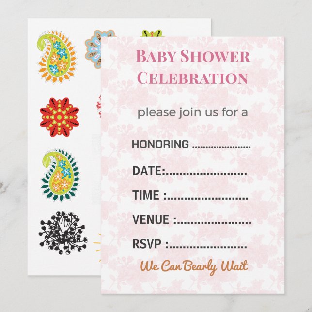 Baby Shower Invitation Gender Reveal | Modern (Devant / Derrière)