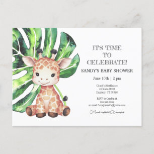 Baby shower Invitation Giraffe safari
