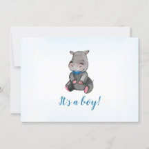 Baby shower | Invitation | Hippo