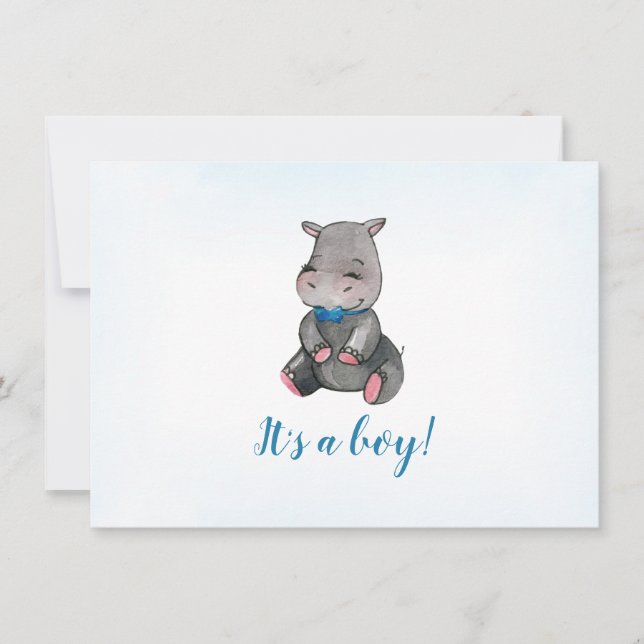 Baby shower | Invitation | Hippo (Devant)
