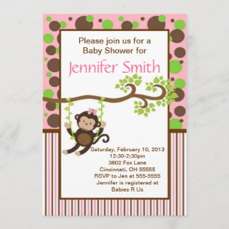 Baby Shower Invitation - Jungle Monkey