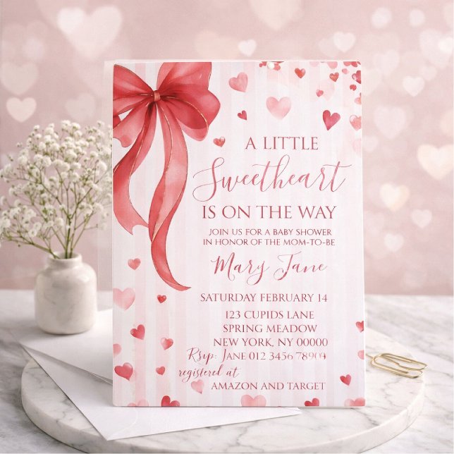 Baby shower invitation "Little Darling", Valentine (Créateur téléchargé)