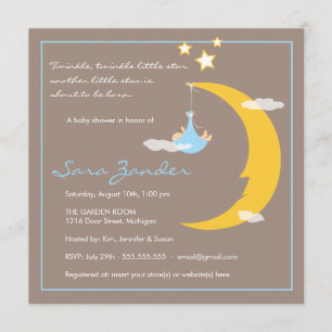 Baby Shower Invitation Moon and Stars