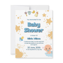 Baby Shower Invitation Neutral Beige Modern Style