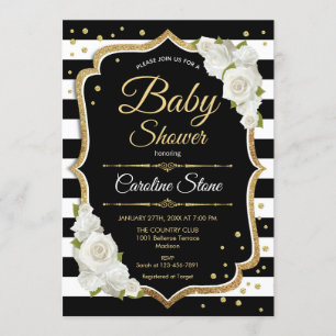 Baby shower Invitation or noir blanc