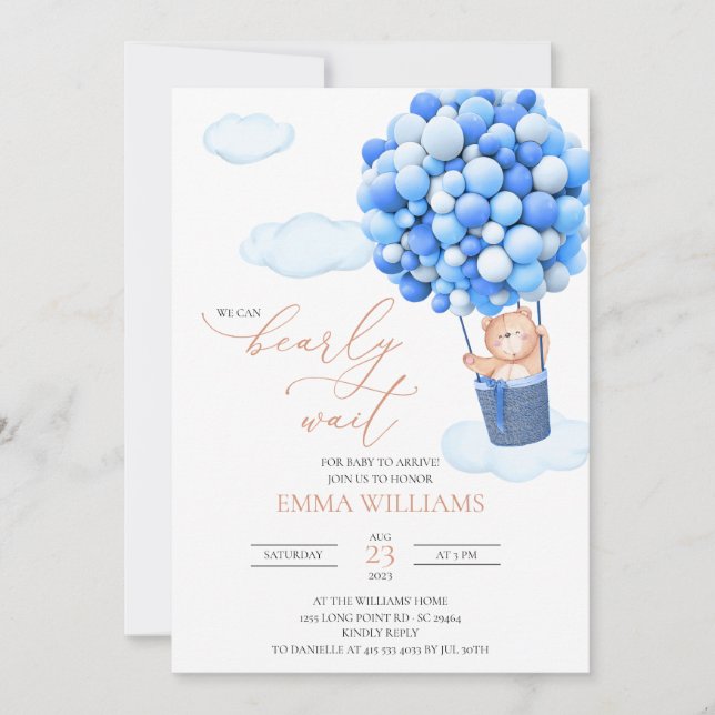 Baby shower Invitation Ours Nous pouvons Bearly Wa (Devant)