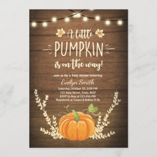 Baby shower invitation Petit Citrouille Bois d'aut