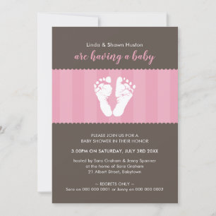 BABY SHOWER INVITATION pieds coeur mignon pieds ro