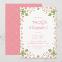 Baby Shower Invitation - Vintage Florals, Feminine