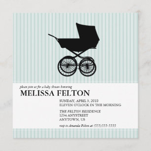 Baby Shower Invitation with Baby Buggy