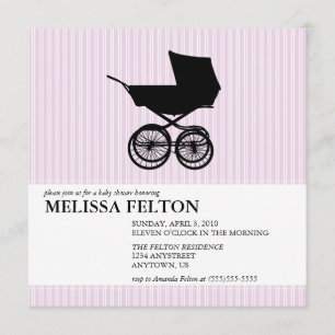 Baby Shower Invitation with Baby Buggy