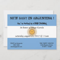 Baby Shower Invitation with Flag of Argentina