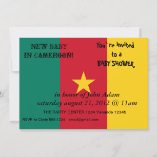 Baby Shower Invitation with Flag of Cameroon