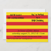 Baby Shower Invitation with Flag of Catalonia