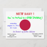 Baby Shower Invitation with Flag of Japan