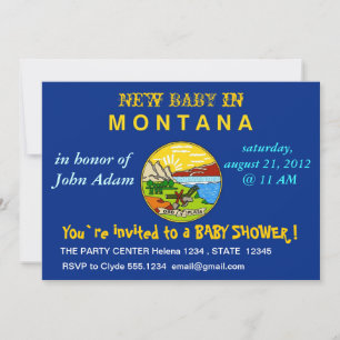 Baby Shower Invitation with Flag of Montana