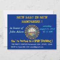 Baby Shower Invitation with Flag of New Hampshire