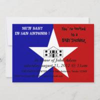 Baby Shower Invitation with Flag of San Antonio