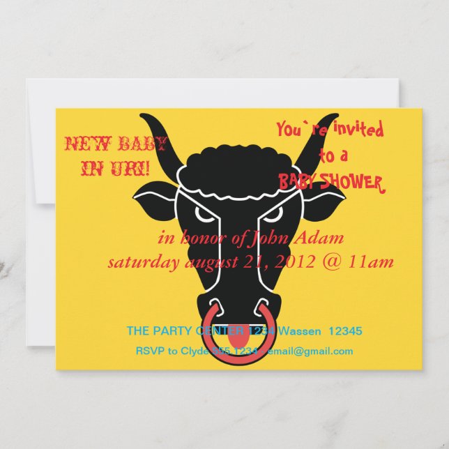 Baby Shower Invitation with Flag of Uri (Devant)