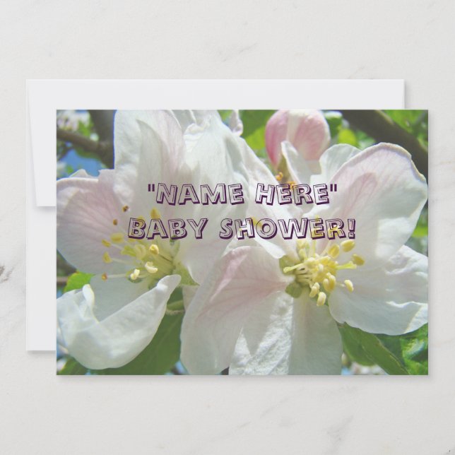 Baby Shower Invitations Cards Apple Blossoms (Front)