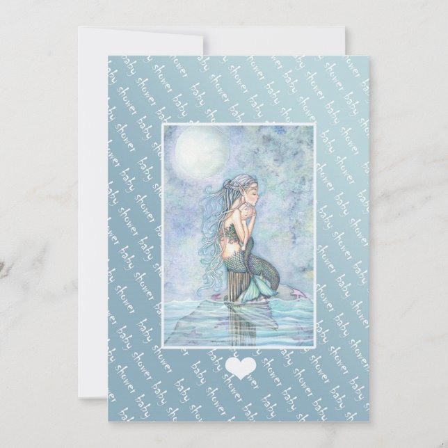 Baby Shower Invitations Invites Mermaid and Baby (Front)