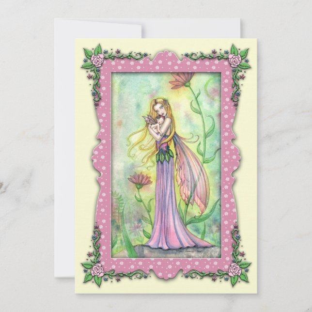 Baby Shower Invitations Mother and Baby Fairy (Front)