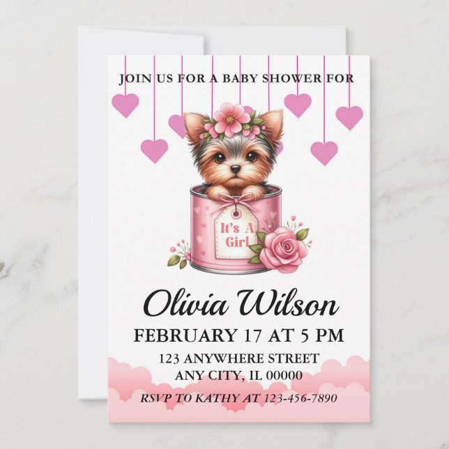 Baby Shower Invitations, Puppy Theme Invitations (Front)